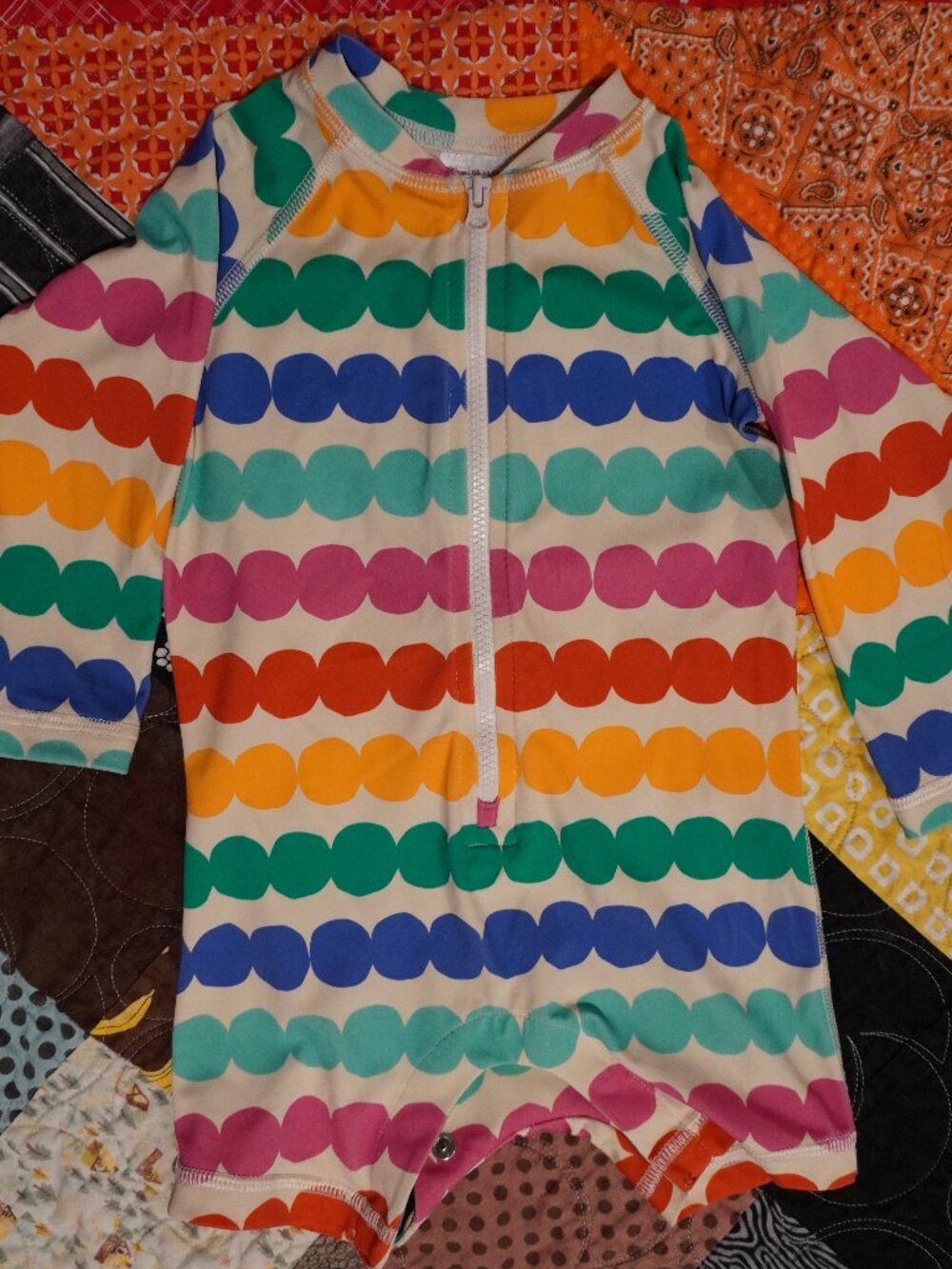 Hanna Andresson 12-18M Rashguard Swimsuit Multicolored Polkadots